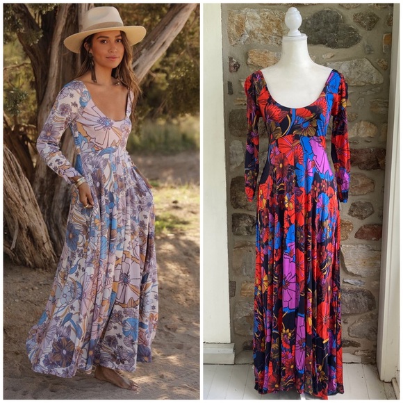 Free People Dresses & Skirts - Free People First Date Maxi Dress Womens Small Black Combo